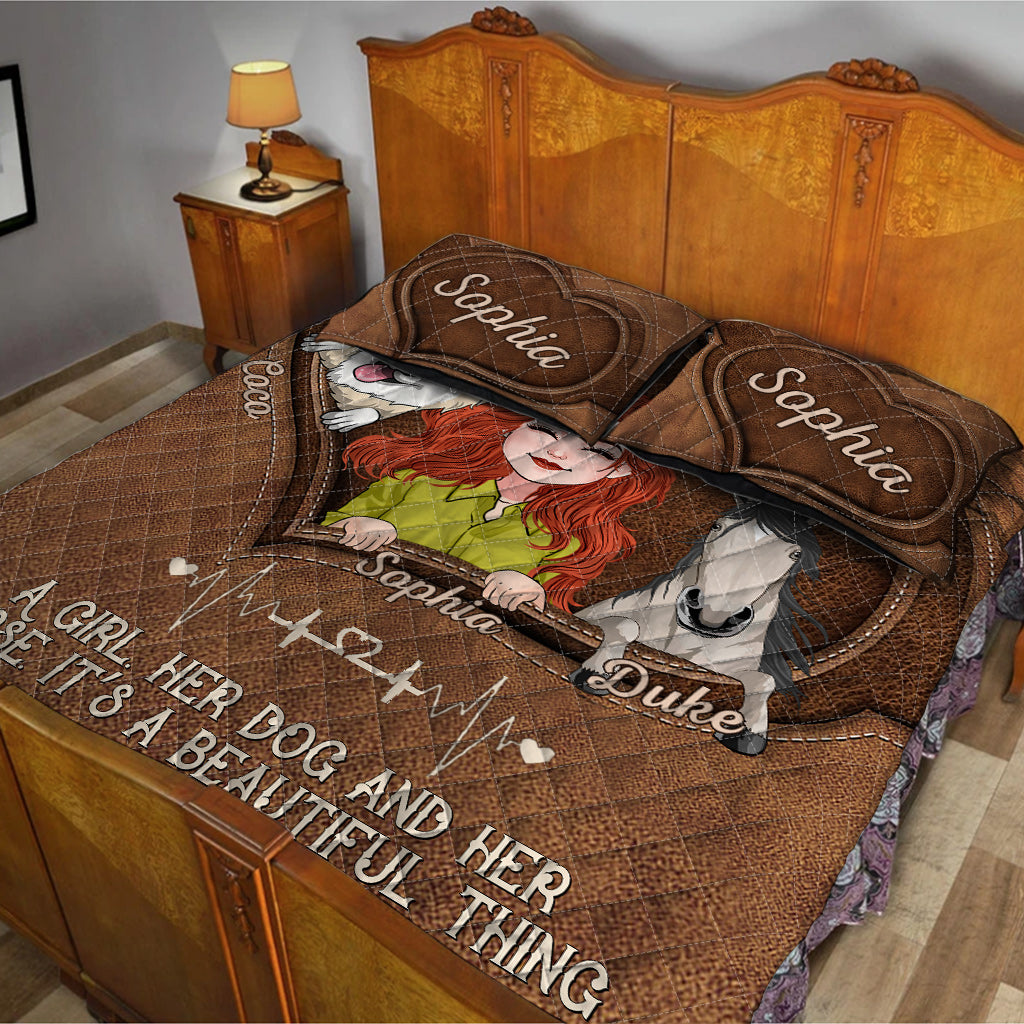 Quelle belle chose ! - Ensemble de courtepointe personnalisé sur le thème des chevaux