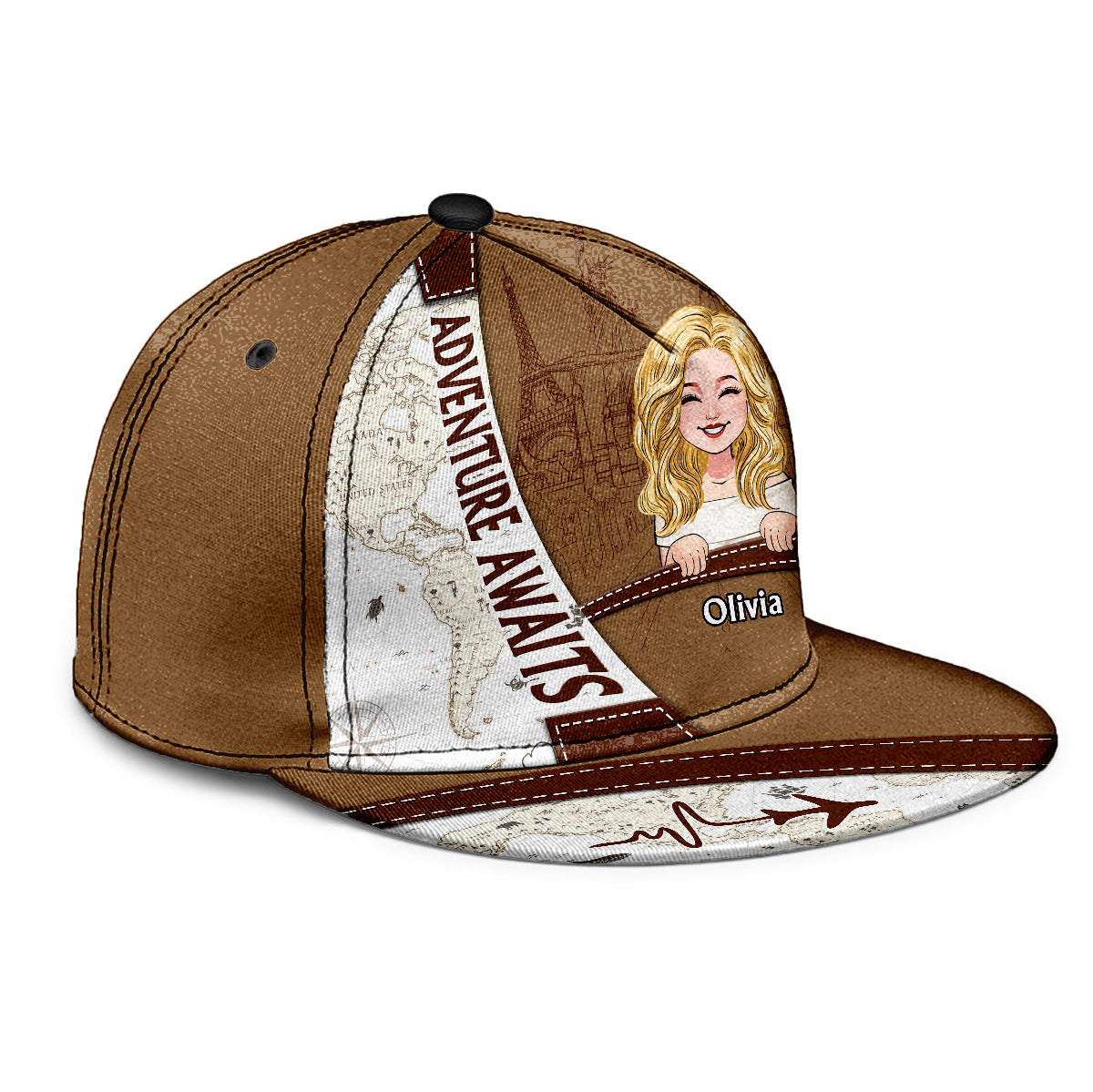 L'aventure vous attend - Casquette de voyage personnalisée