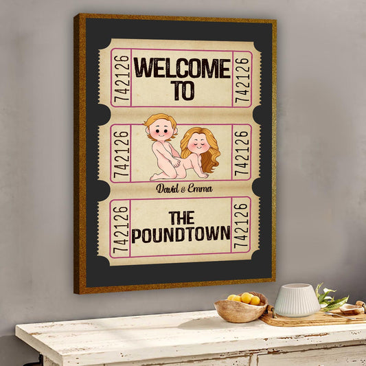 Bienvenue à Poundtown ! Adulte inapproprié - Toile et affiche personnalisées pour couples