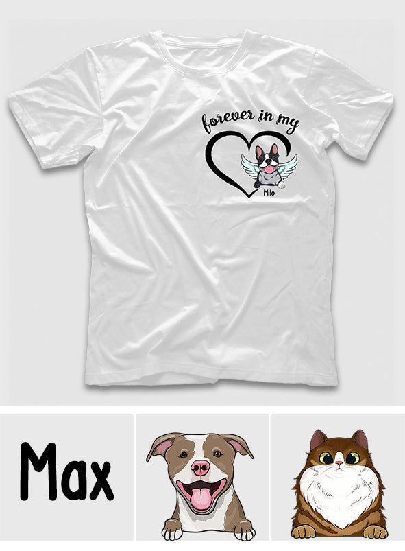 À jamais dans mon cœur - T-shirt et sweat à capuche personnalisés pour chien