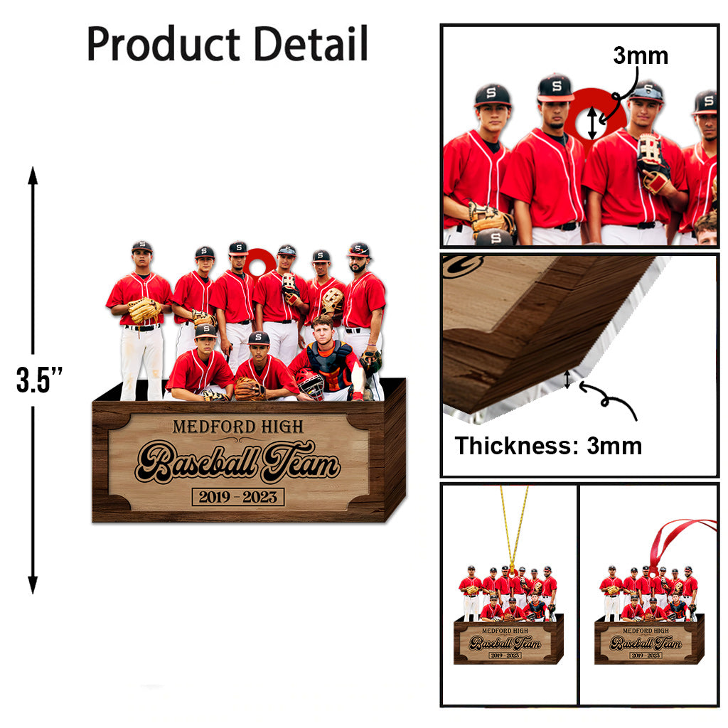 Noël sur le thème du baseball - Ornement de Noël personnalisé sur le thème du baseball