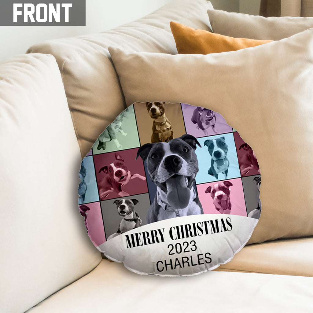 Coussin personnalisé en forme de chien - Version Joyeux Noël