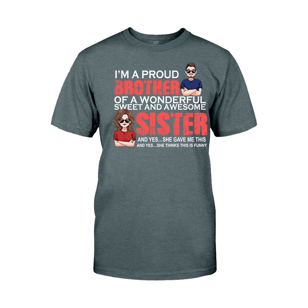 Je suis un frère fier - T-shirt et sweat à capuche personnalisés pour frères et sœurs