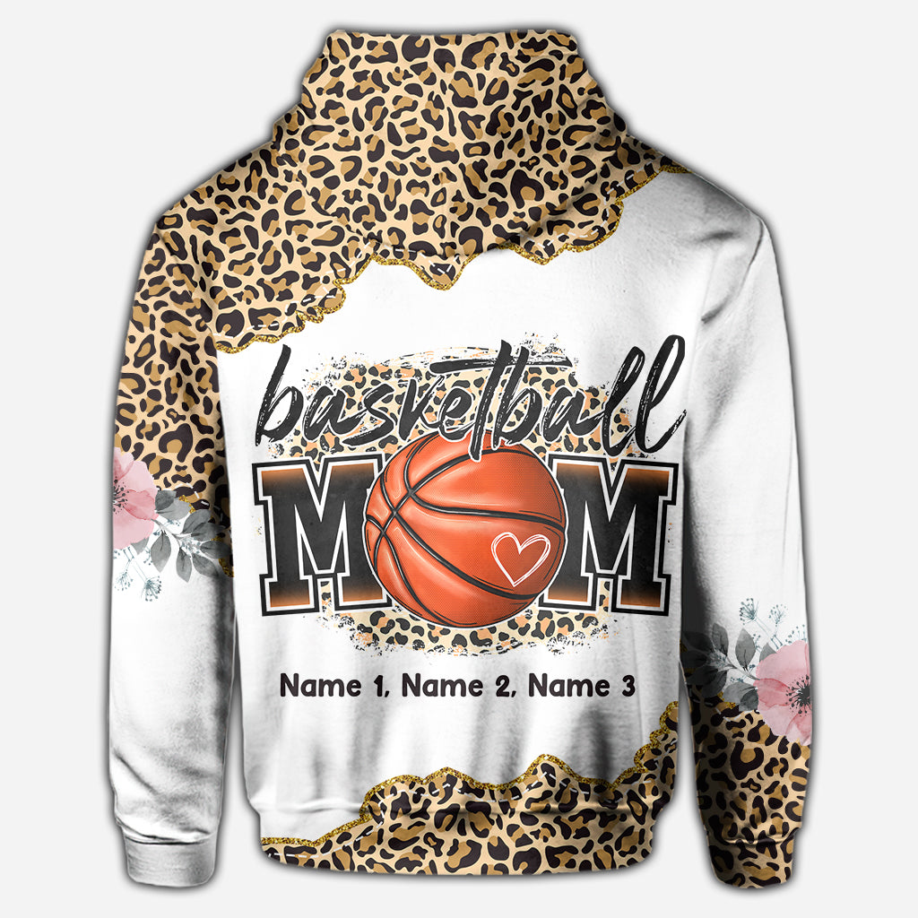 Basketball Mom Leopard - Personalized Basketball All Over Shirt