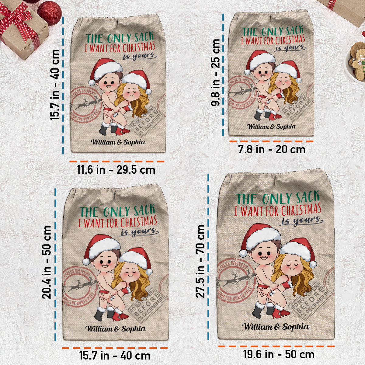 The Only Sacks I Want For Christmas - Personalized Couple Christmas Gift Bag