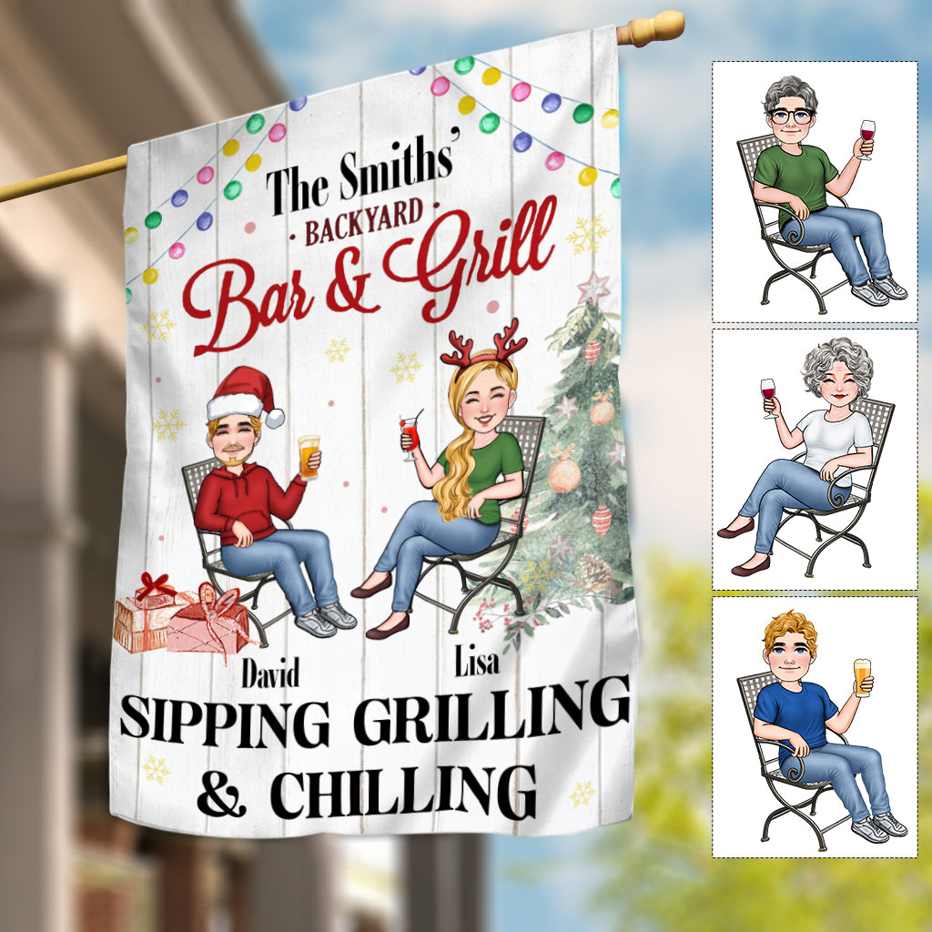 Bar & Grill - Drapeau de jardin personnalisé