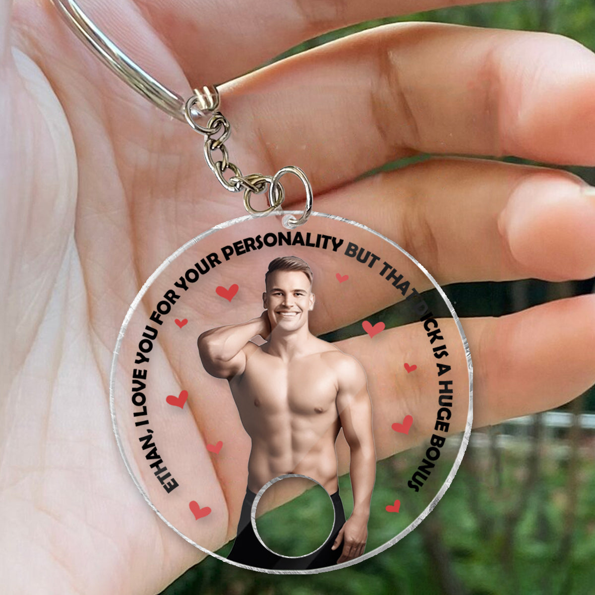 I Love You For Your Personality - Personalized Couple Keychain