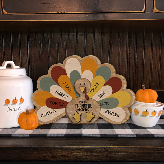 Une grand-mère reconnaissante - Cadeau pour grand-mère - Plaque en bois personnalisée à 2 couches