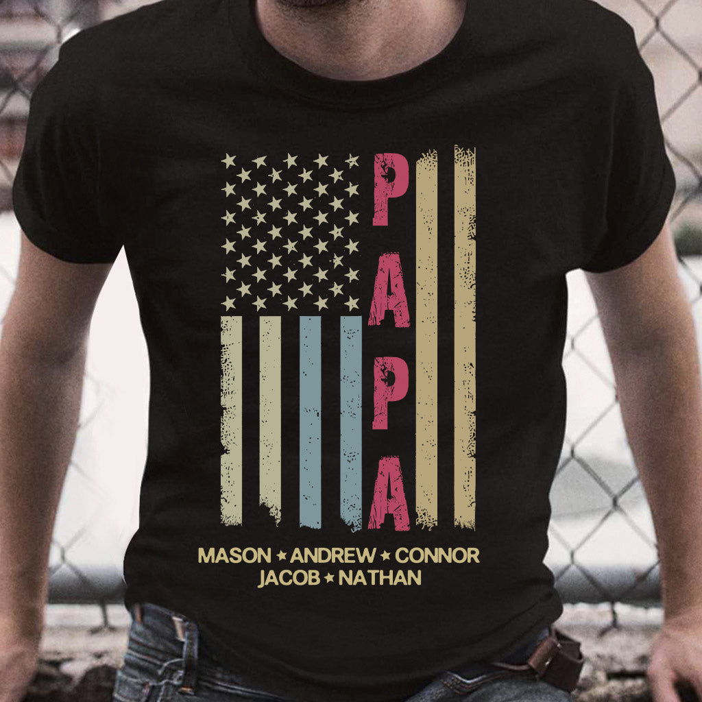 T-shirt et sweat à capuche personnalisés avec drapeau américain - Grand-père