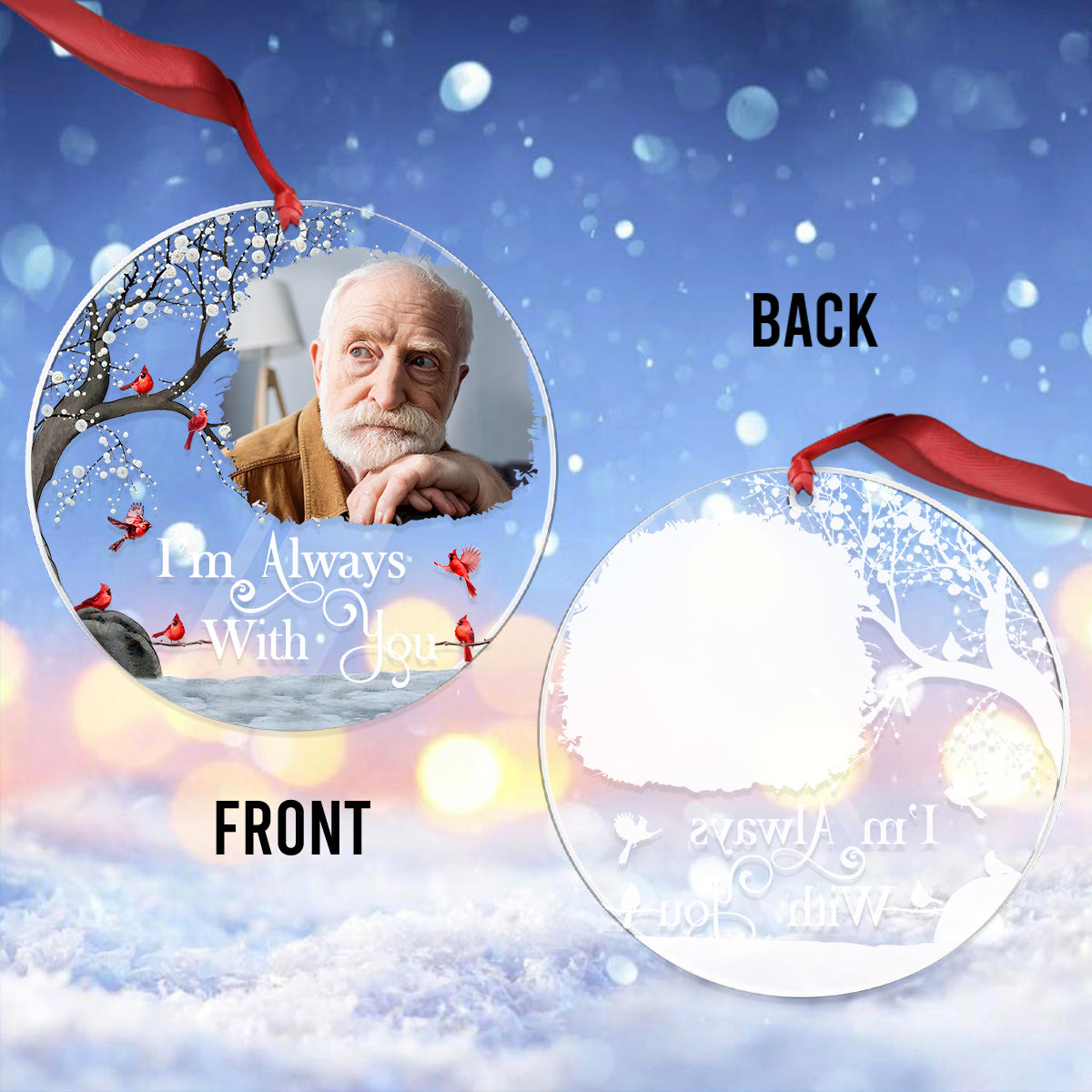 I'm Always With You - Personalized Memorial Circle Transparent Ornament