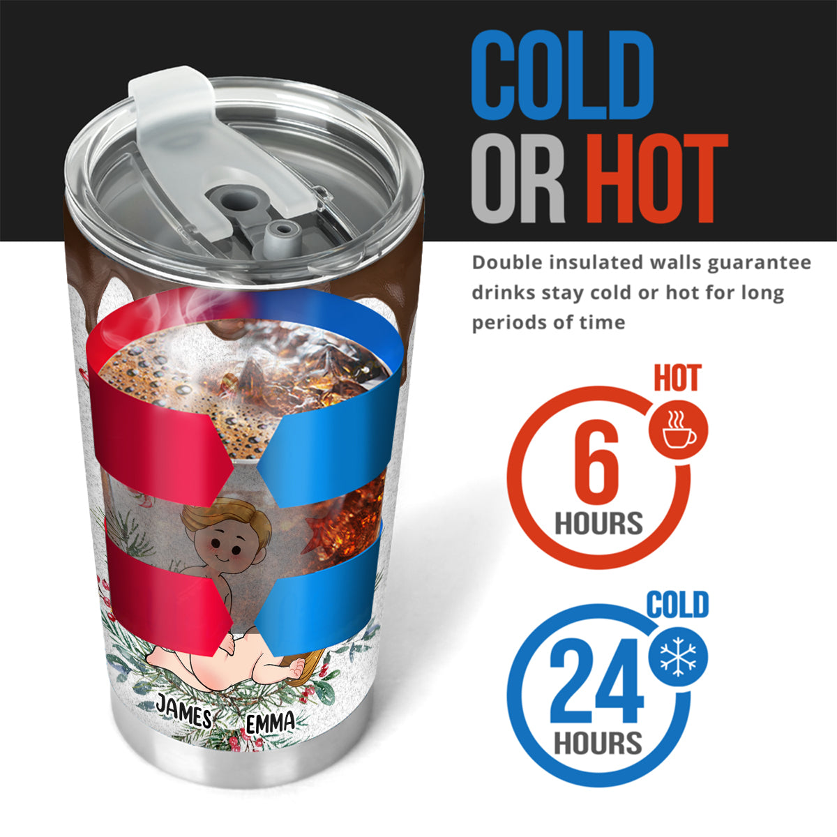 Chocolat chaud et guimauves - Gobelet personnalisé pour couple