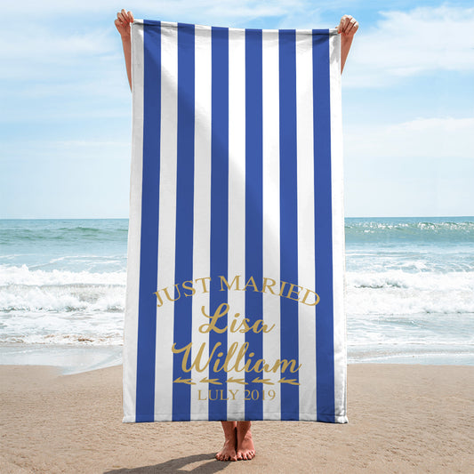 Serviette de mariage - Serviette de plage personnalisée pour couple