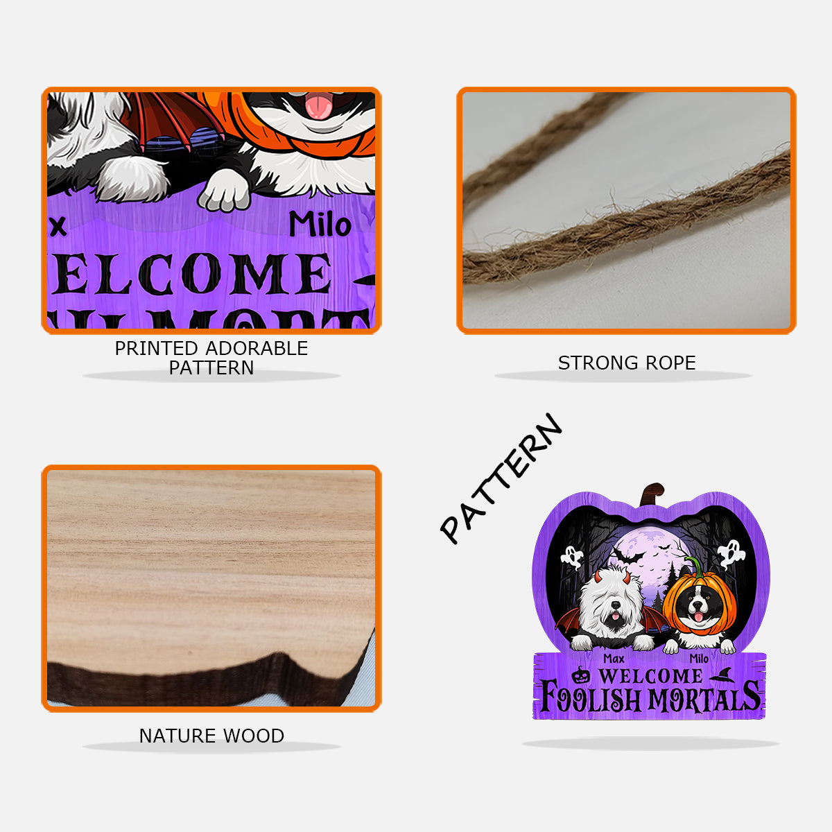 Bienvenue, pauvre mortel ! - Panneau en bois personnalisé pour chien