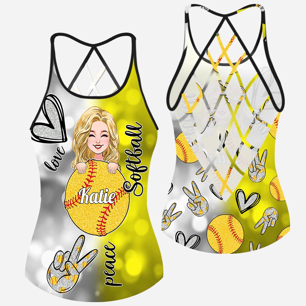 Maman de softball cool - Débardeur de softball personnalisé à croix