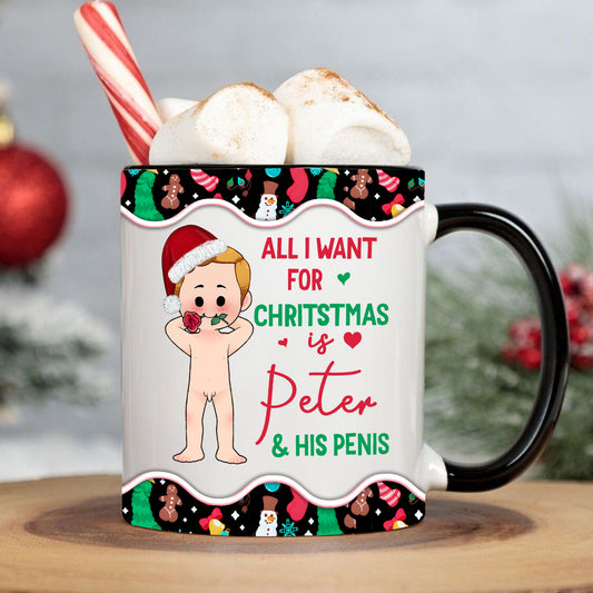 Tout ce que je veux pour Noël - Mug personnalisé pour couple