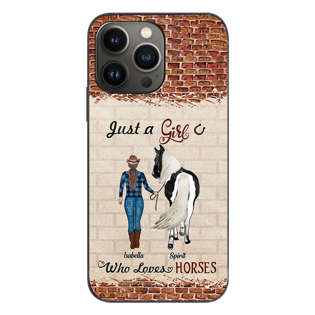 Une fille qui aime les chevaux - Coque de téléphone personnalisée avec motif cheval