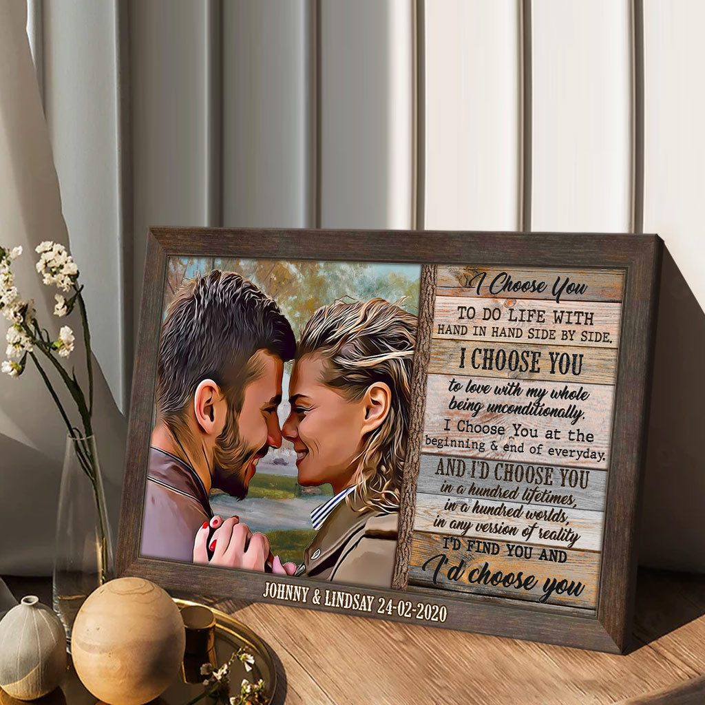 Je te choisis - Toile et affiche personnalisées pour couples