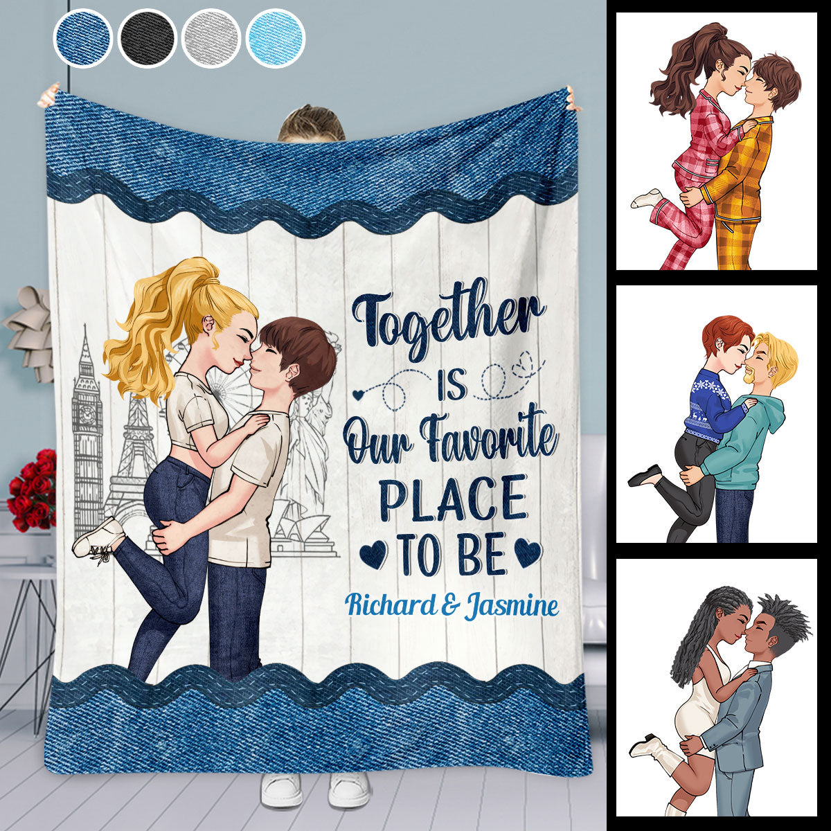 Être ensemble, c'est notre endroit préféré - Couverture personnalisée pour couples