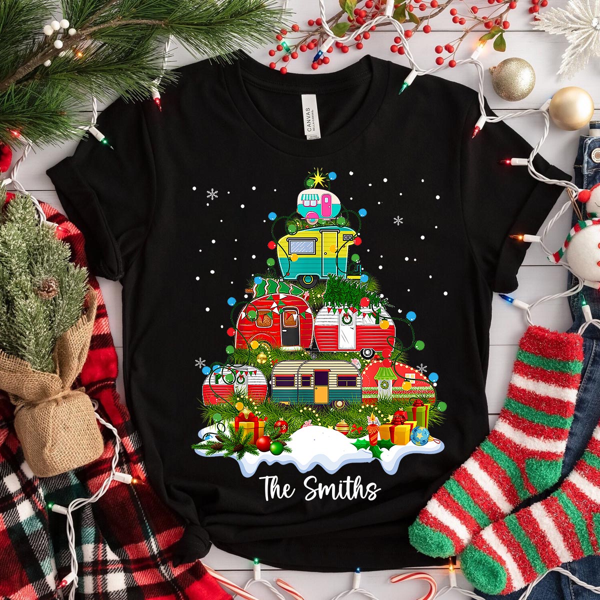 Joyeux Noël au camping ! - T-shirt et sweat à capuche personnalisés pour le camping