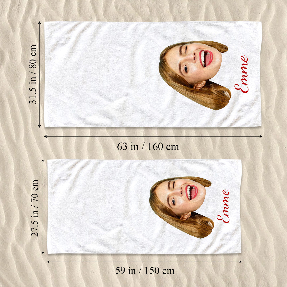 Serviette de plage personnalisée à motif amusant