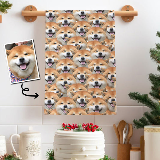 Serviette personnalisée à motif adorable de têtes de chien et de chat - Cadeau idéal pour les amoureux des chiens et des chats