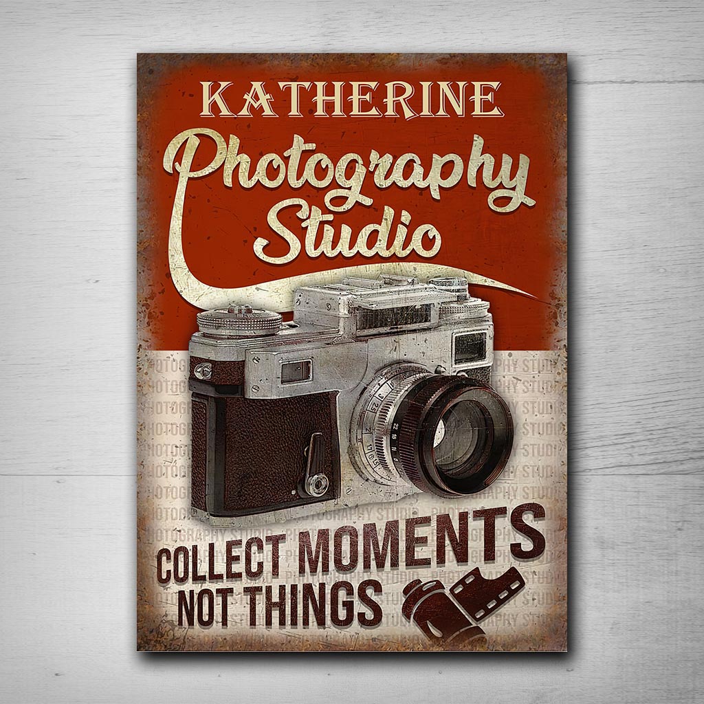 Studio de photographie - Panneau métallique rectangulaire personnalisé