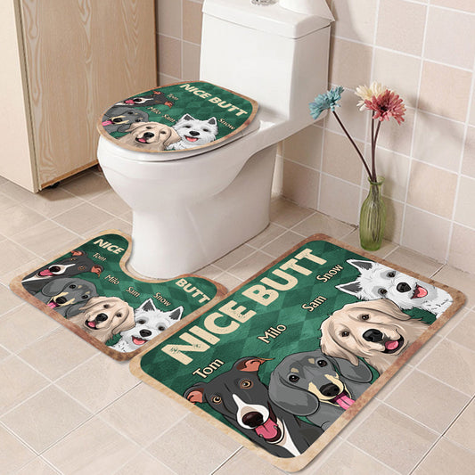 Tapis de bain personnalisé « Nice butt Shower » - Cadeau idéal pour les amoureux des chiens et des chats
