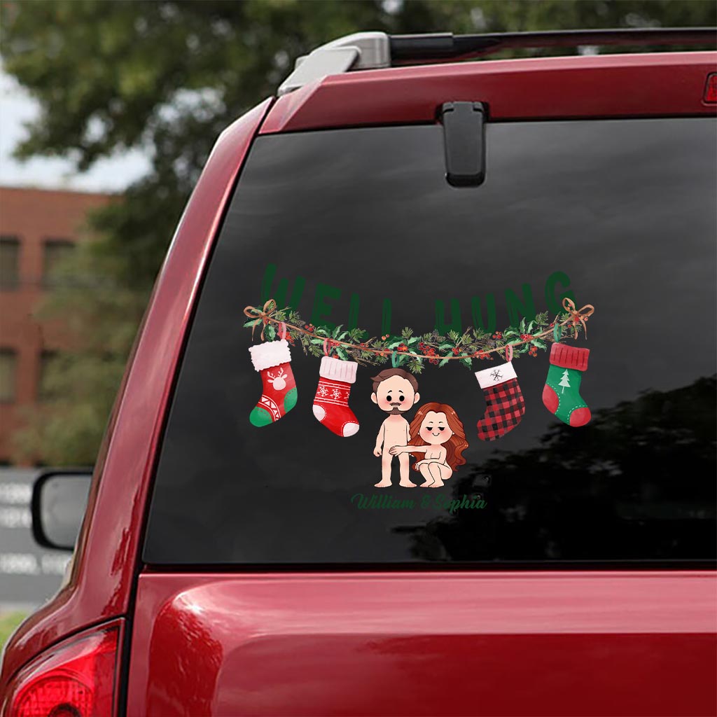 Bien accroché - Autocollant personnalisé pour couple découpé à la forme