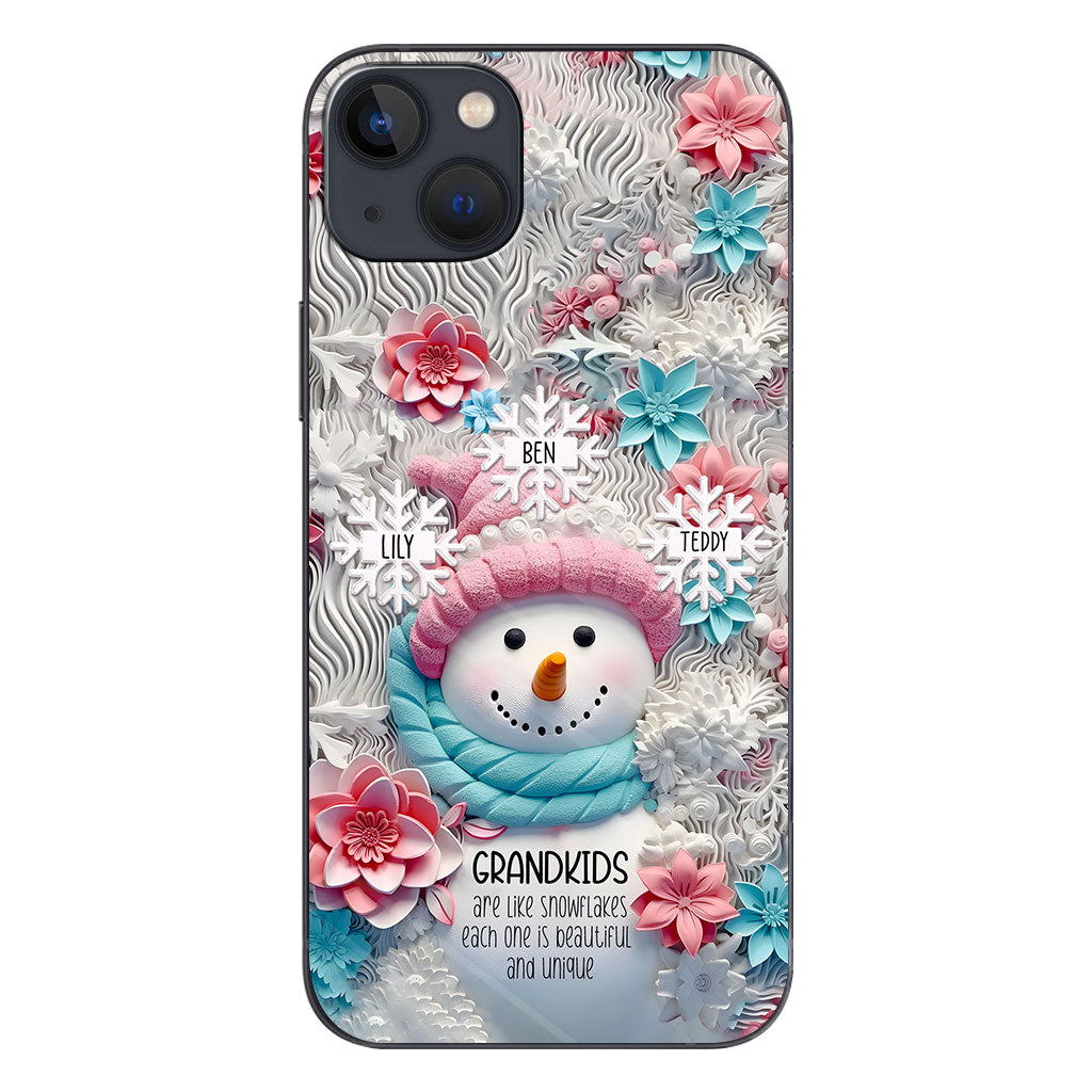 Les petits-enfants sont comme des flocons de neige - Cadeau pour grand-mère - Coque de téléphone personnalisée