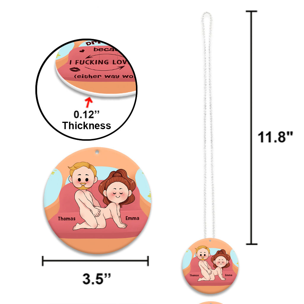 Parce que je t'aime - Ornement de voiture personnalisé pour couple