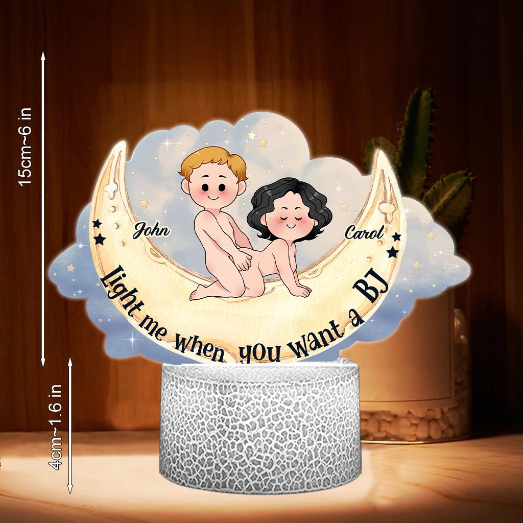 Allume-moi quand tu veux une fellation - Plaque lumineuse personnalisée en forme de couple
