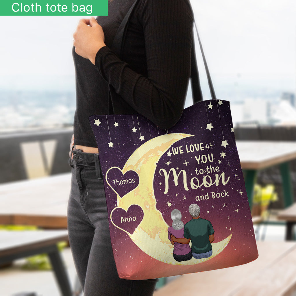 Aller et revenir de la Lune - Cadeau pour grand-mère, maman, fille, petite-fille - Sac fourre-tout personnalisé