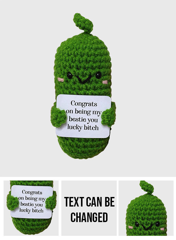 Félicitations pour être ma meilleure amie ! - Cadeau pour une amie - Figurine tricotée à la main personnalisée