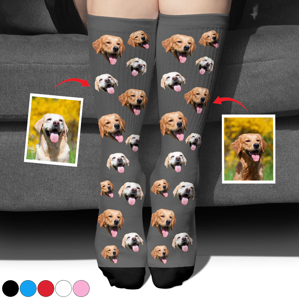 Chaussettes personnalisées pour chiens - Face personnalisée