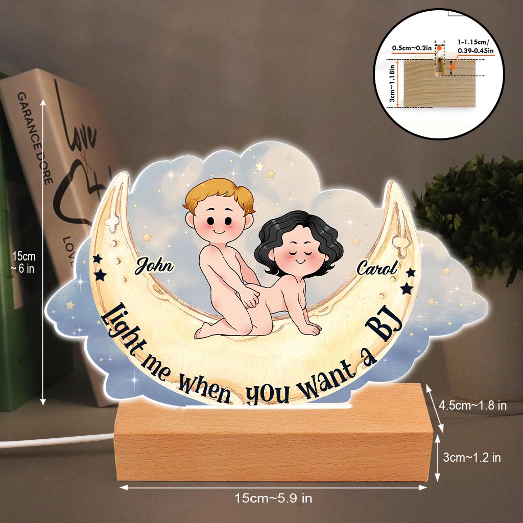 Allume-moi quand tu veux une fellation - Plaque lumineuse personnalisée en forme de couple