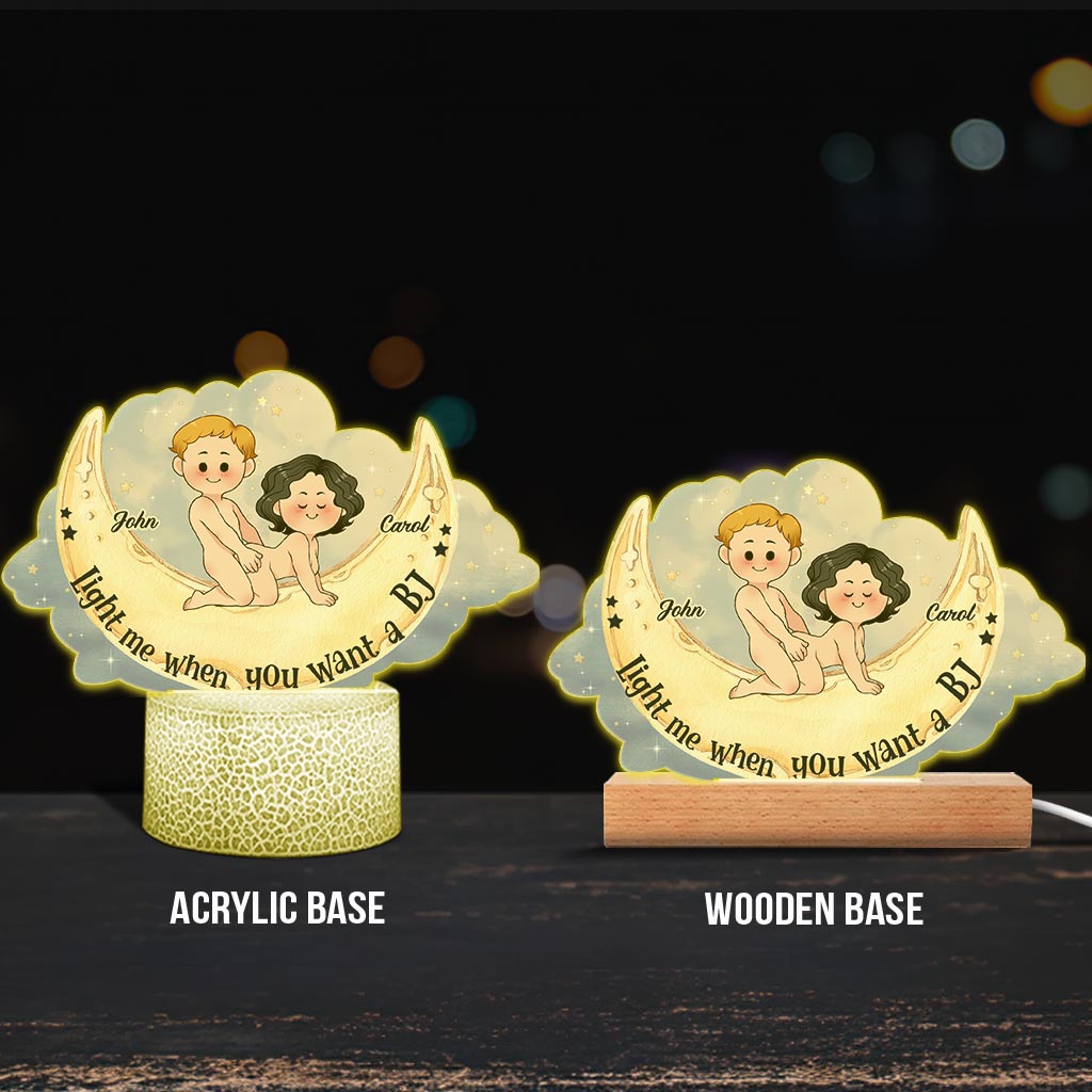 Allume-moi quand tu veux une fellation - Plaque lumineuse personnalisée en forme de couple