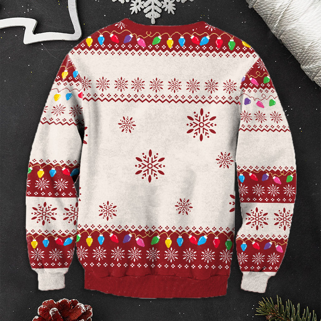 Manger des biscuits pour deux - Pull de grossesse moche personnalisé