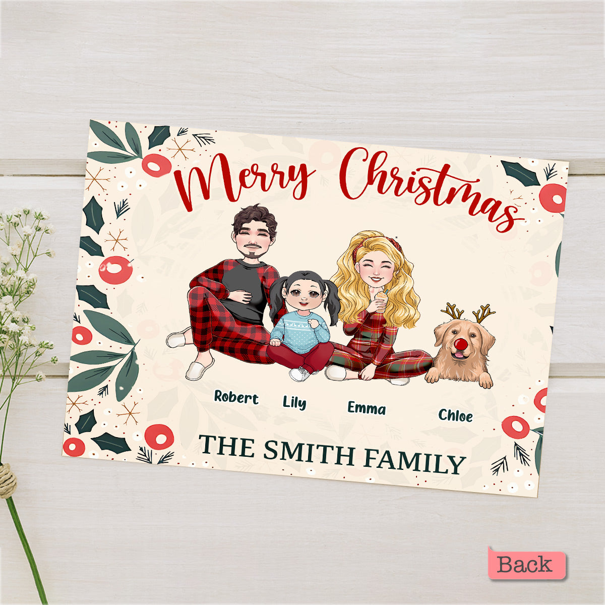 Joyeux Noël - Carte de vœux familiale personnalisée