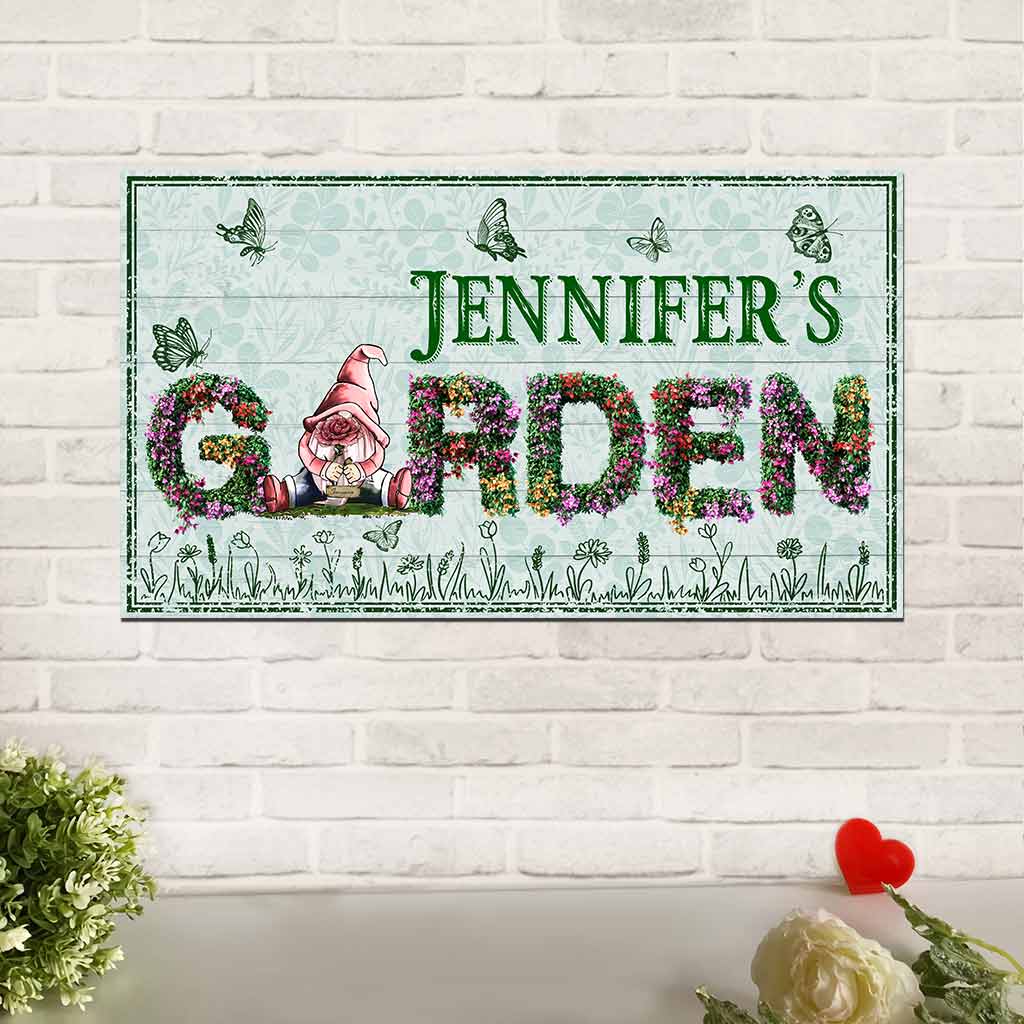 Bienvenue dans mon jardin - Panneau en métal découpé personnalisé pour le jardinage