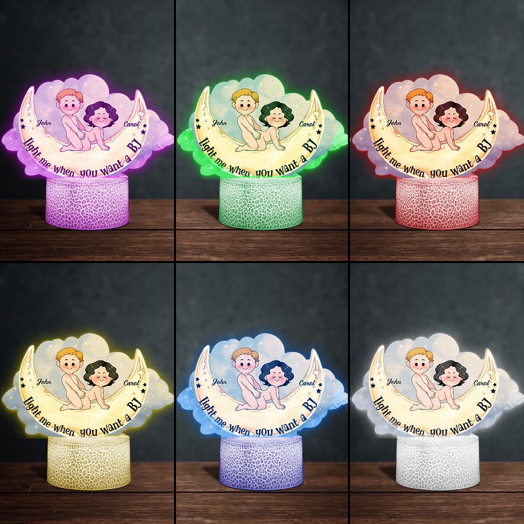 Allume-moi quand tu veux une fellation - Plaque lumineuse personnalisée en forme de couple