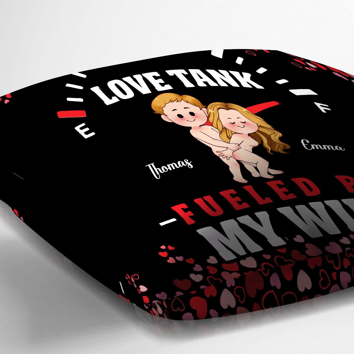 Love Tank - Coussin décoratif personnalisé pour couple