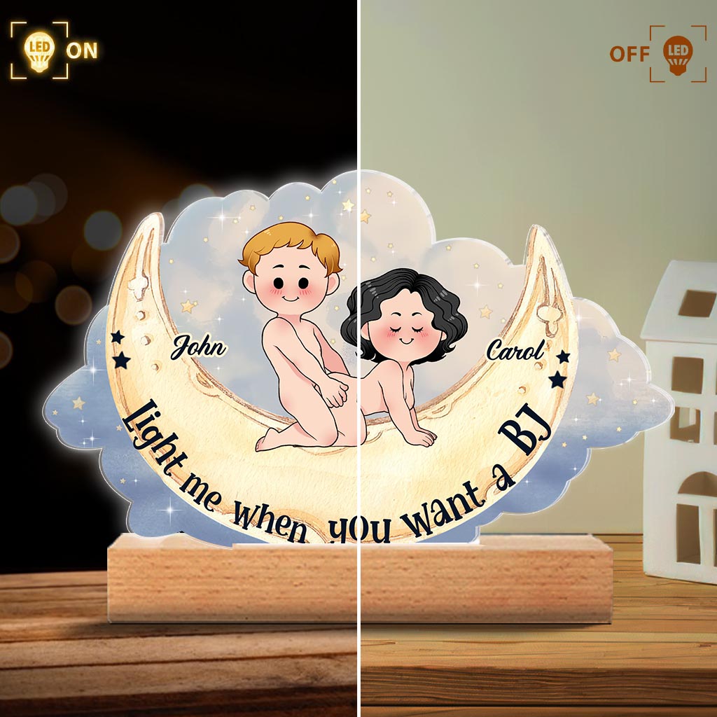 Allume-moi quand tu veux une fellation - Plaque lumineuse personnalisée en forme de couple