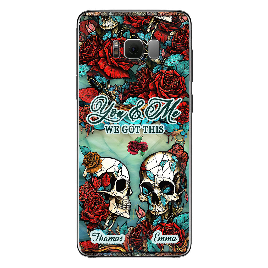 Couple de crânes - Cadeau crâne pour mari, femme, petit ami, petite amie - Coque de téléphone personnalisée