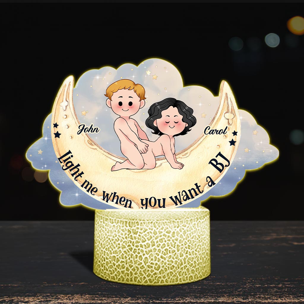 Allume-moi quand tu veux une fellation - Plaque lumineuse personnalisée en forme de couple