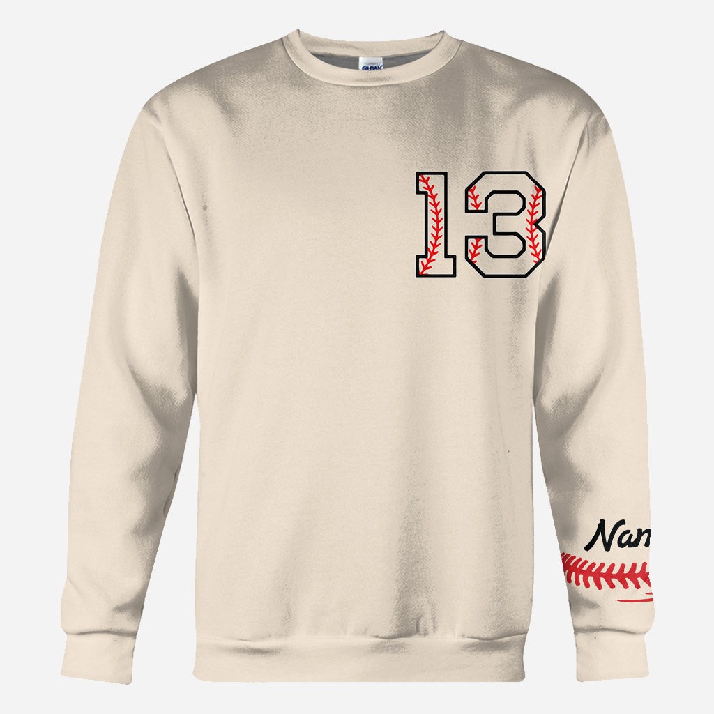 T-shirt personnalisé « À mon époque baseball » - T-shirt intégral baseball