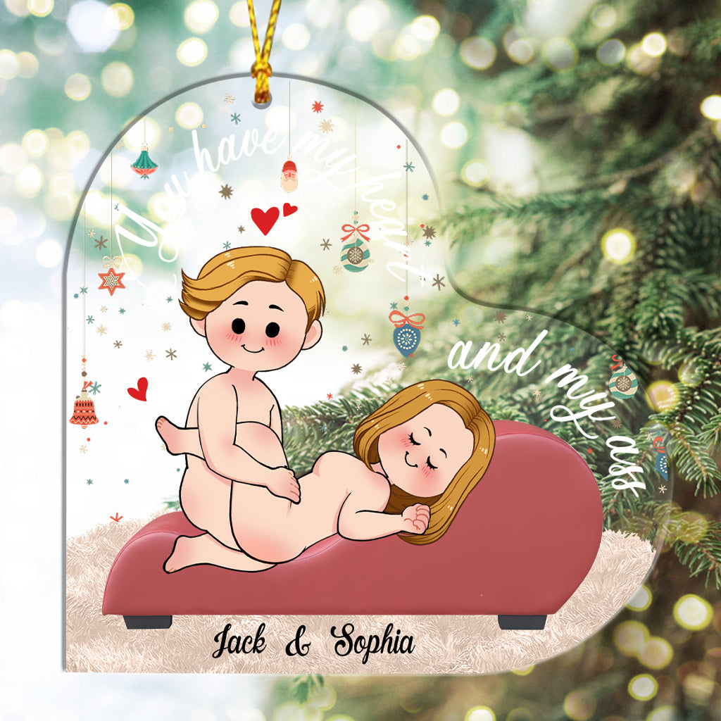 Merci pour tous les orgasmes - Ornement transparent personnalisé pour couple