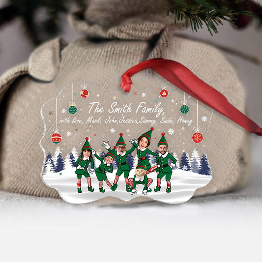 Merry Christmas - Personalized Family Transparent Ornament