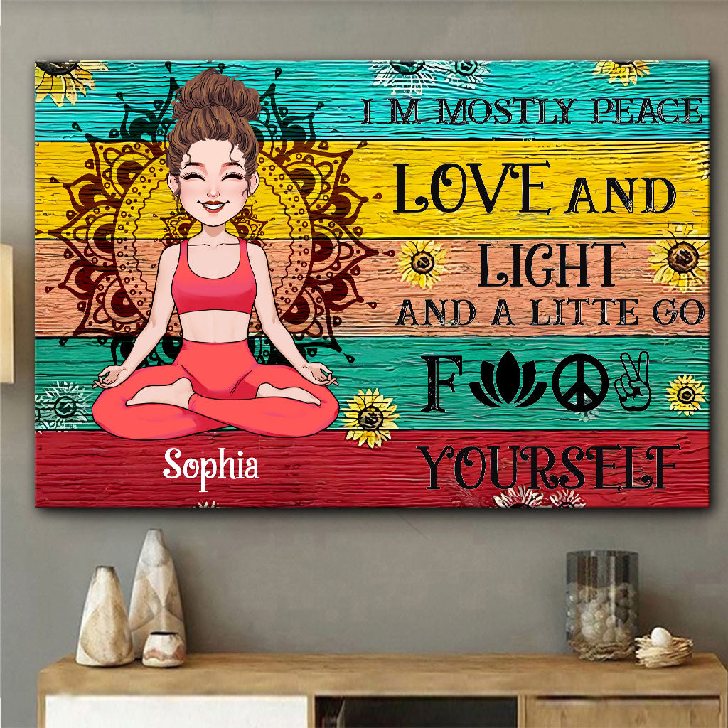 Je suis - Toile et affiche de yoga personnalisées