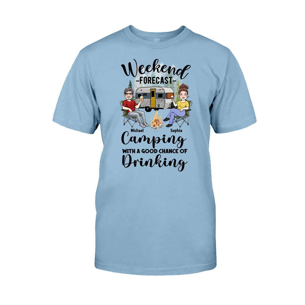 Prévisions du week-end - T-shirt et sweat à capuche de camping personnalisés