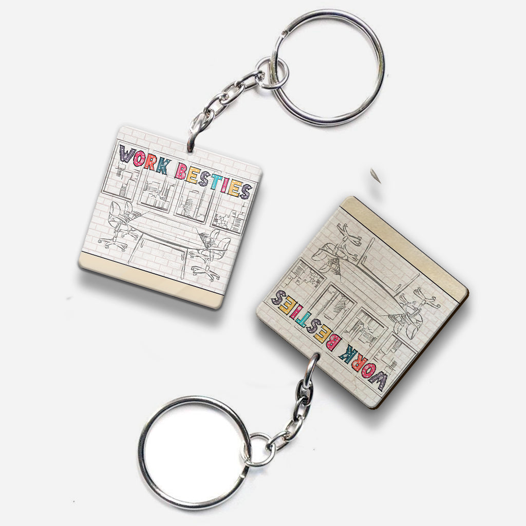 C'est grâce à toi que je ne frappe personne au travail - Porte-clés personnalisé pour collègue